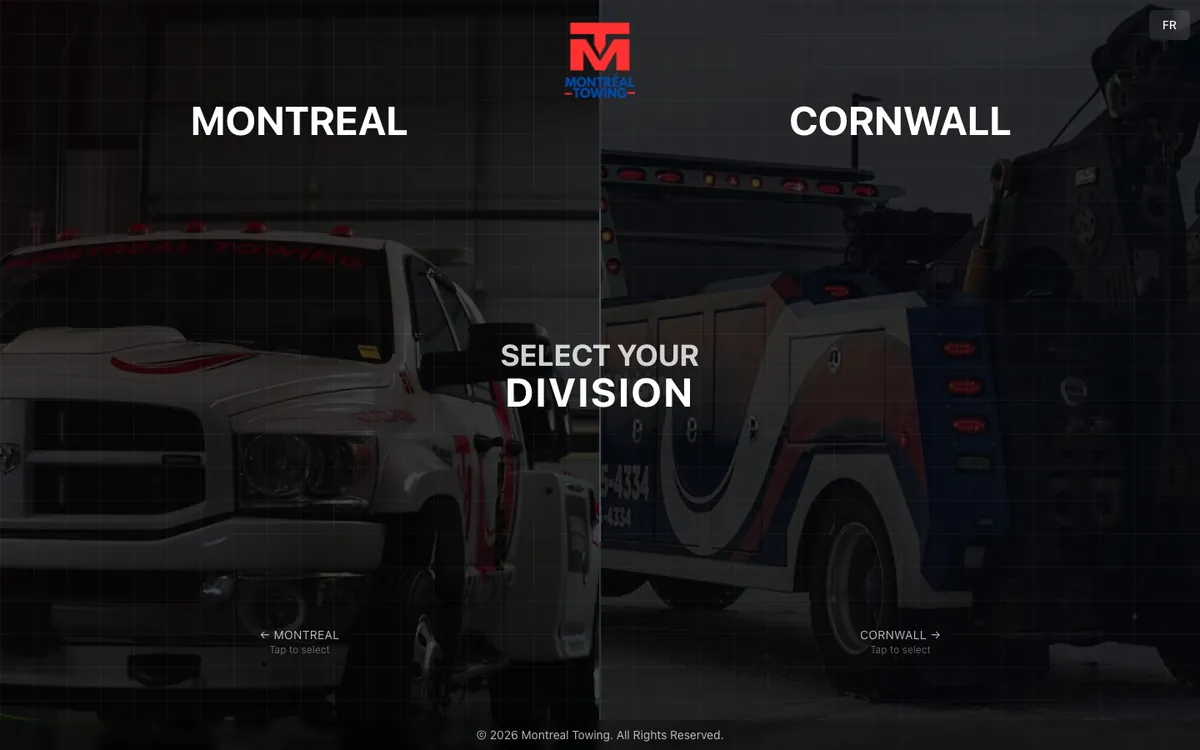 Montreal Towing website